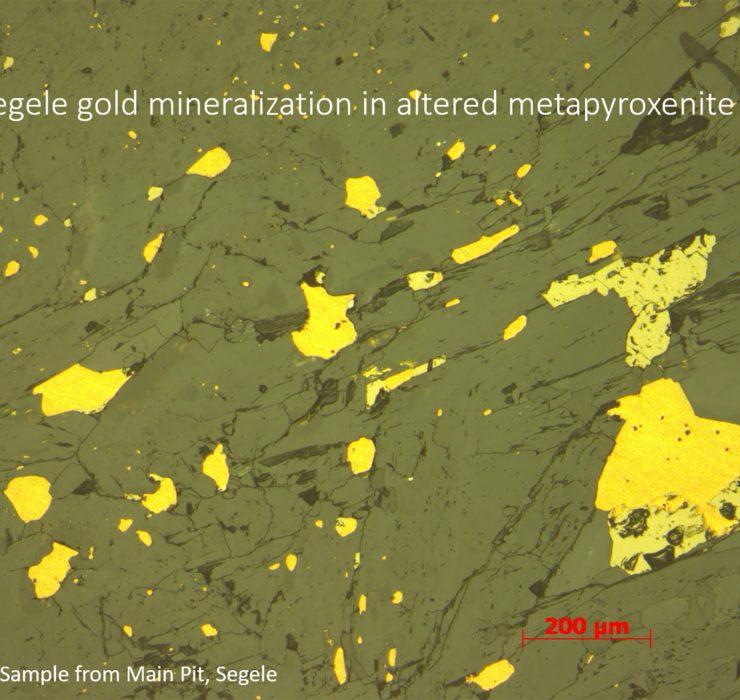 Segele gold mineralization in altered metapyroxenite